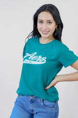 Camiseta Para Mujer Graphic Level 2 Aero Graphic Level 2 Teal Green Green 6449