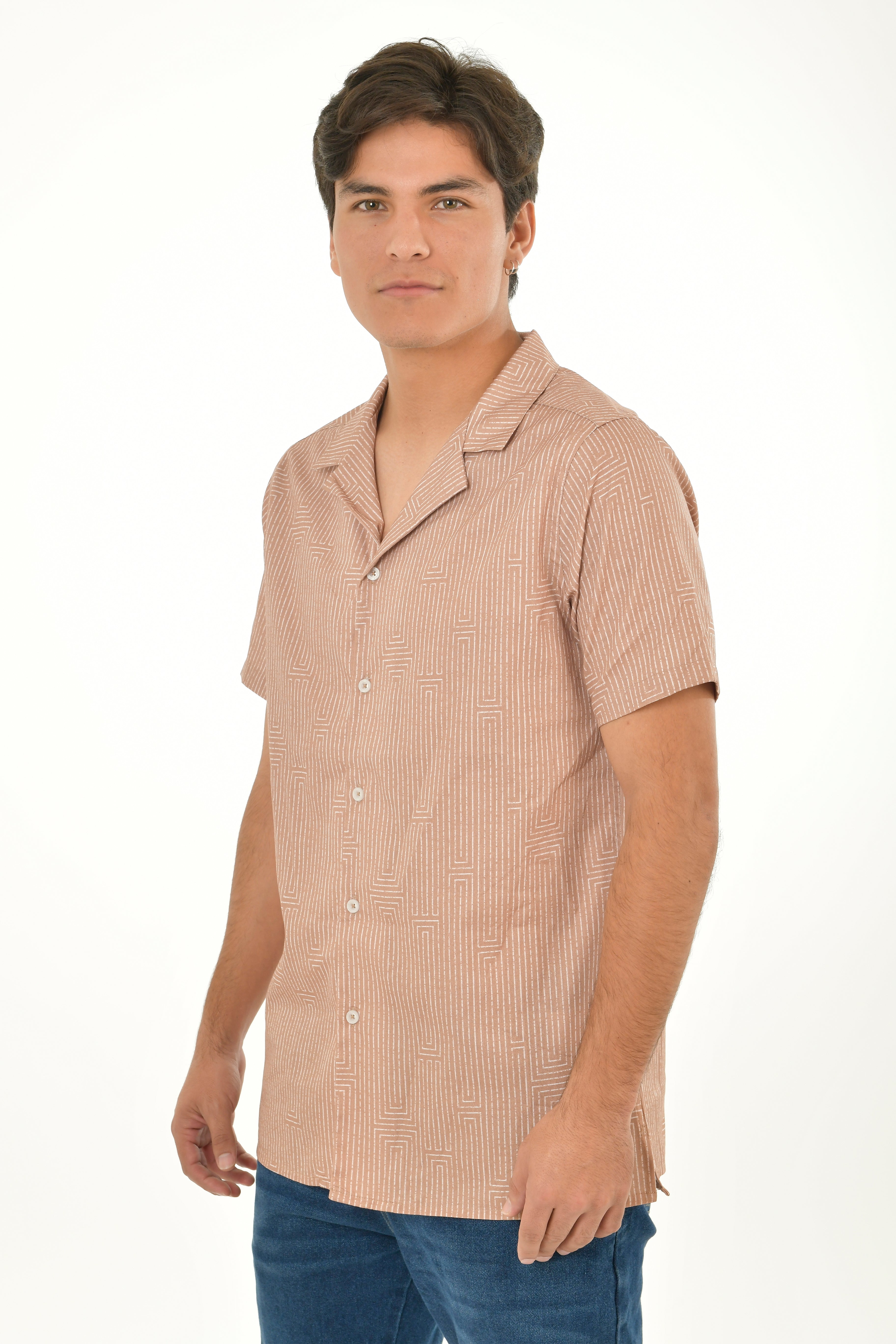 Camisa Para Hombre Aero Guys Ss Woven Shirts Rose Spritz 8896