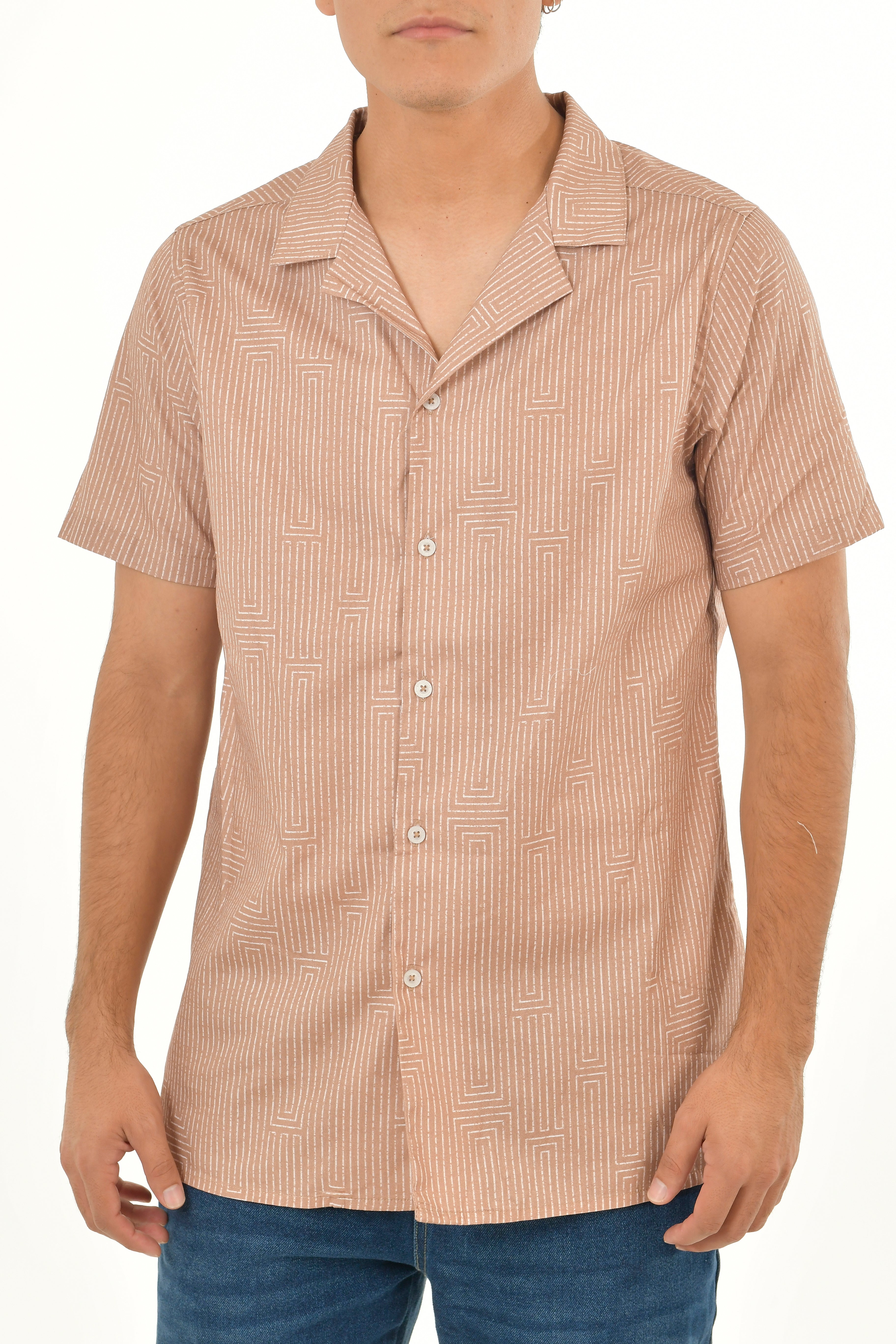 Camisa Para Hombre Aero Guys Ss Woven Shirts Rose Spritz 8896
