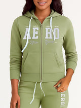 Buzo Para Mujer Aero Girls Fleece Zip Front Spirit Sage 3514