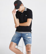 Camiseta Polo Para Hombre Guys SS Solid Polo Dark Black 7907