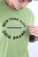 Camiseta Para Hombre Aero Level 2 Graphic Tees Green Turquoise 9296
