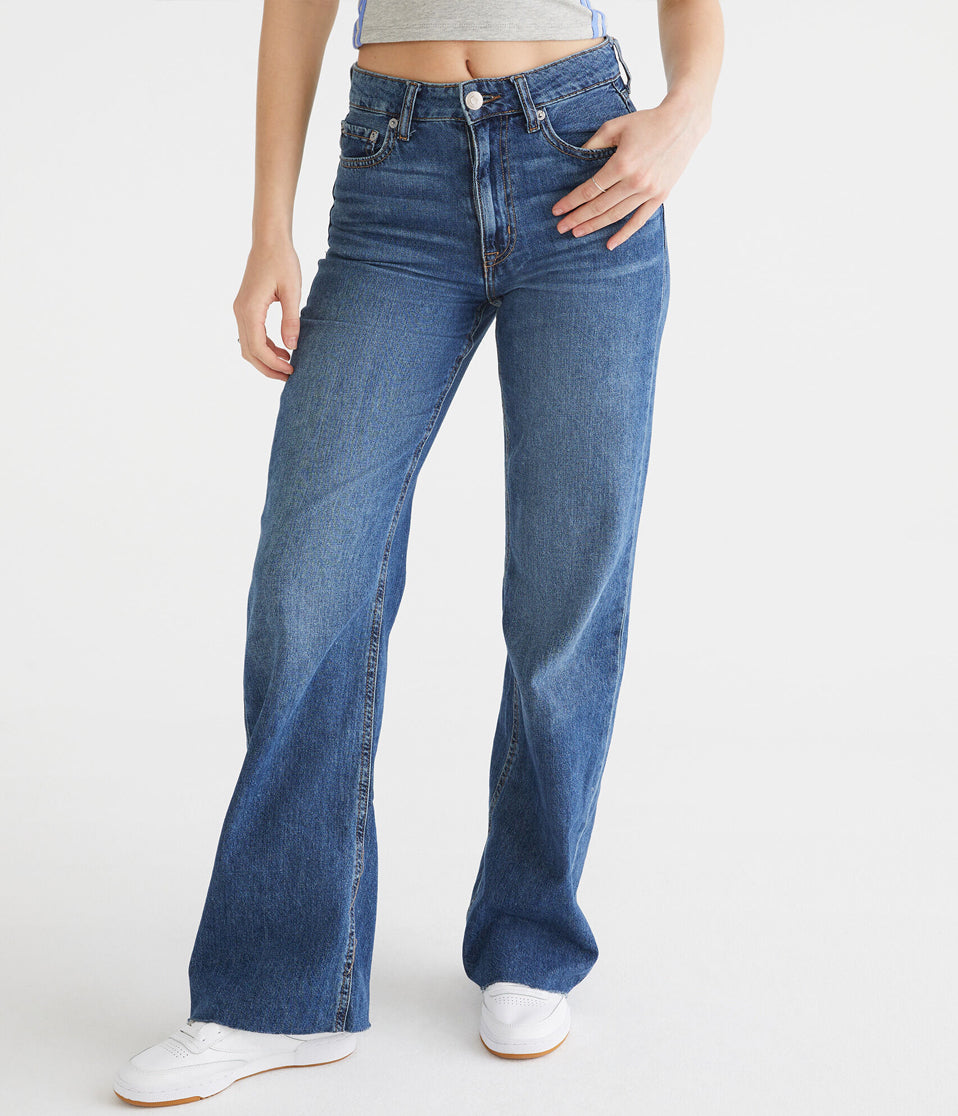 Jean Para Mujer Denim Fashion Wid Leg Dark Wash 9523