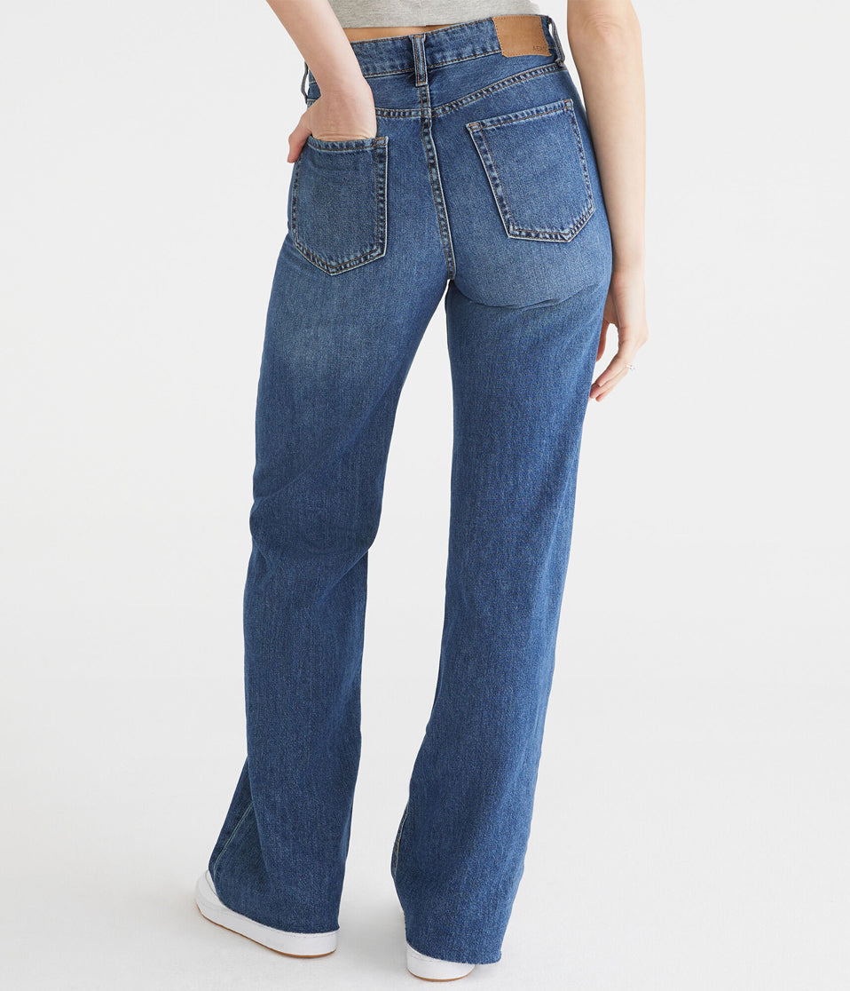 Jean Para Mujer Denim Fashion Wid Leg Dark Wash 9523