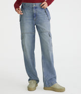 Jean Para Mujer Aero Girls Denim Fashion Cargo Light Wash 9531