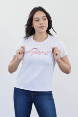 Camiseta Para Mujer Blanca Aero Graphic Level 2 6602