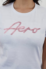 Camiseta Para Mujer Blanca Aero Graphic Level 2 6602