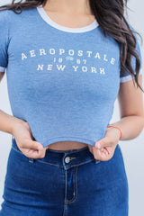 Camiseta Para Mujer Azul Aero Girls Fashion Ss 6588