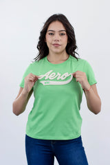 Camiseta Para Mujer Verde Claro Aero Graphic Level 1 6596