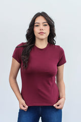 Camiseta Para Mujer Vino Tinto Aero Girls Solid Ss 4204