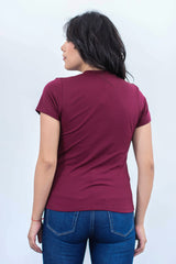 Camiseta Para Mujer Vino Tinto Aero Girls Solid Ss 4204