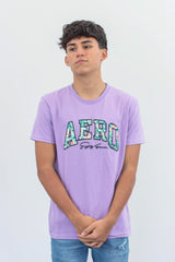 Camiseta Para Hombre Morada Aero Level 2 Graphic Tees 2976
