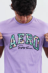 Camiseta Para Hombre Morada Aero Level 2 Graphic Tees 2976