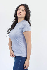 Camiseta Basica Para Mujer Gris Aero Girls Solid Ss 4204