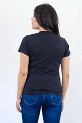 Camiseta Basica Para Mujer Negra Aero Girls Solid Ss Dark Black 4204