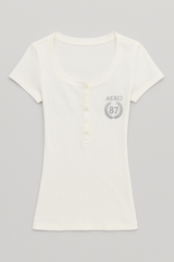 Camiseta para Mujer Aero Girls SS Henley Birch 7036