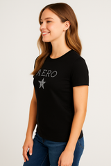 Camiseta Para Mujer Aero Graphic Level 2 Dark Black 7047