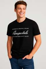 Camiseta Para Hombre Aero Level 1 Graphic Tees Dark Black 6213