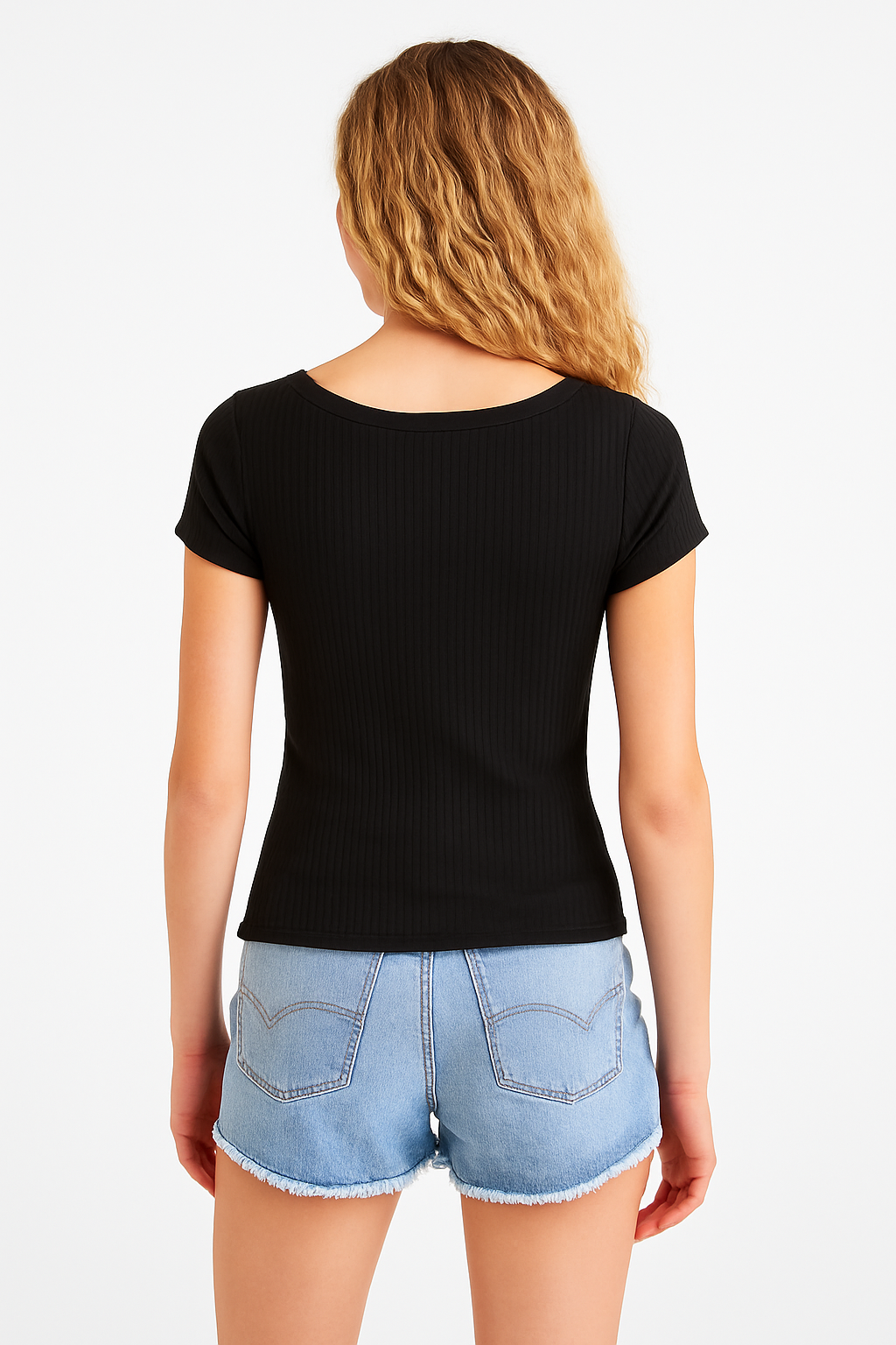 Camiseta Para Mujer Aero Girls Solid SS Dark Black 4495