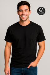 Camiseta Para Hombre Aero BC SS Knits Dark Black 9922 / 100% ALGODÓN