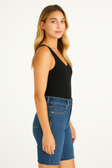 Short Para Mujer Aero Denim Bermuda Skater Medium Wash 9990