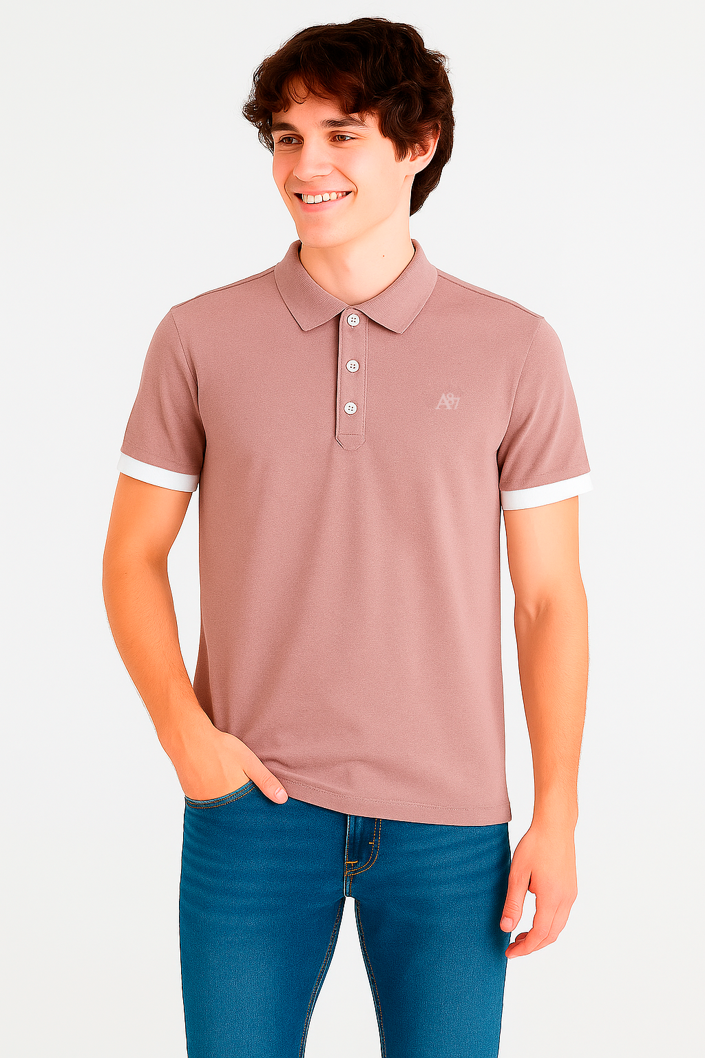 Camiseta Polo Para Hombre Aero Guys SS Novelty Polo Dawn Pink 9452