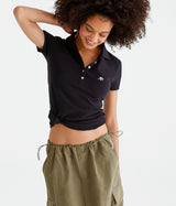 Camiseta Polo Para Mujer Aero Solid Polo Dark Black 4164