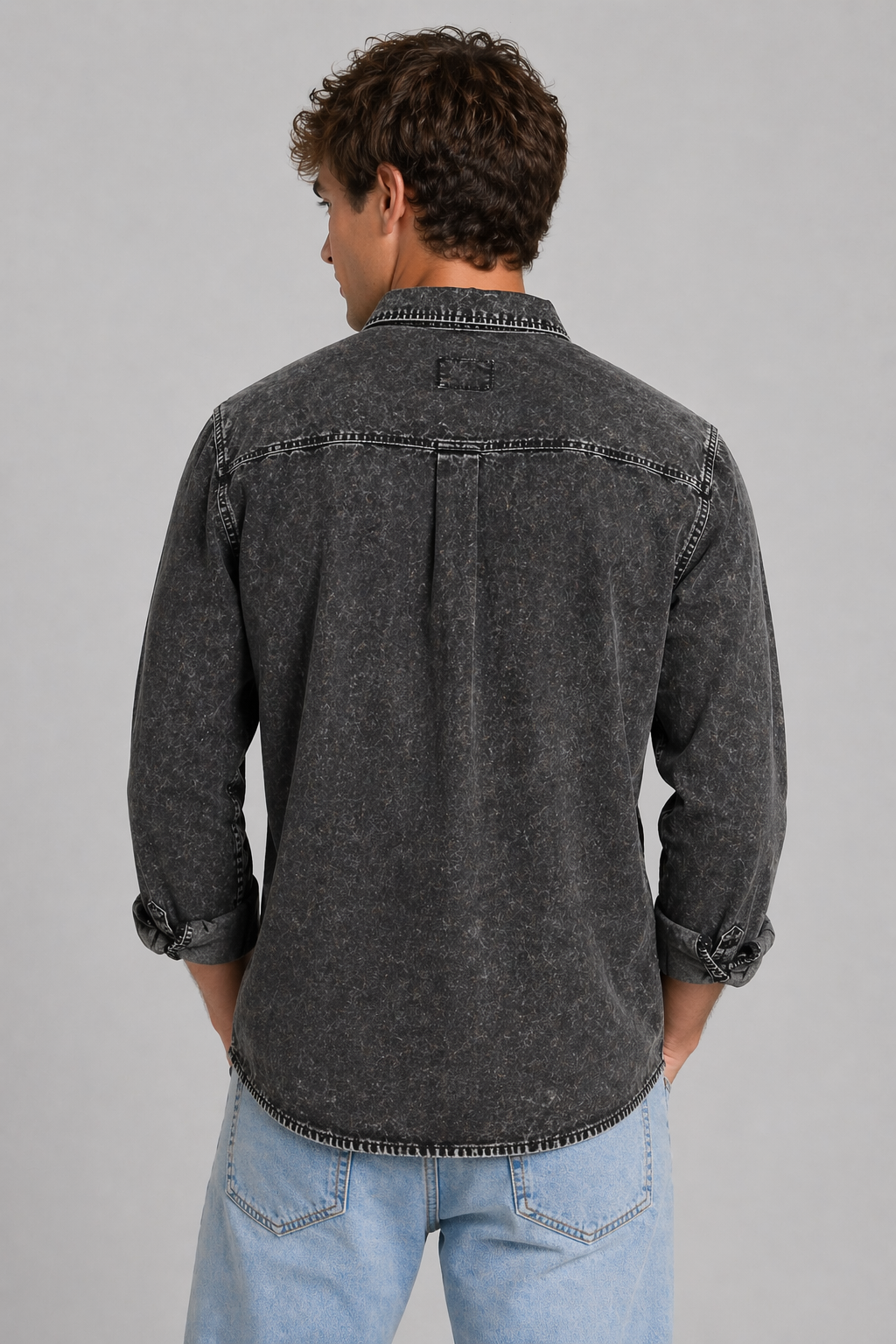 Camisa Para Hombre Aero Guys LS Woven Shirts Dark Black 2195