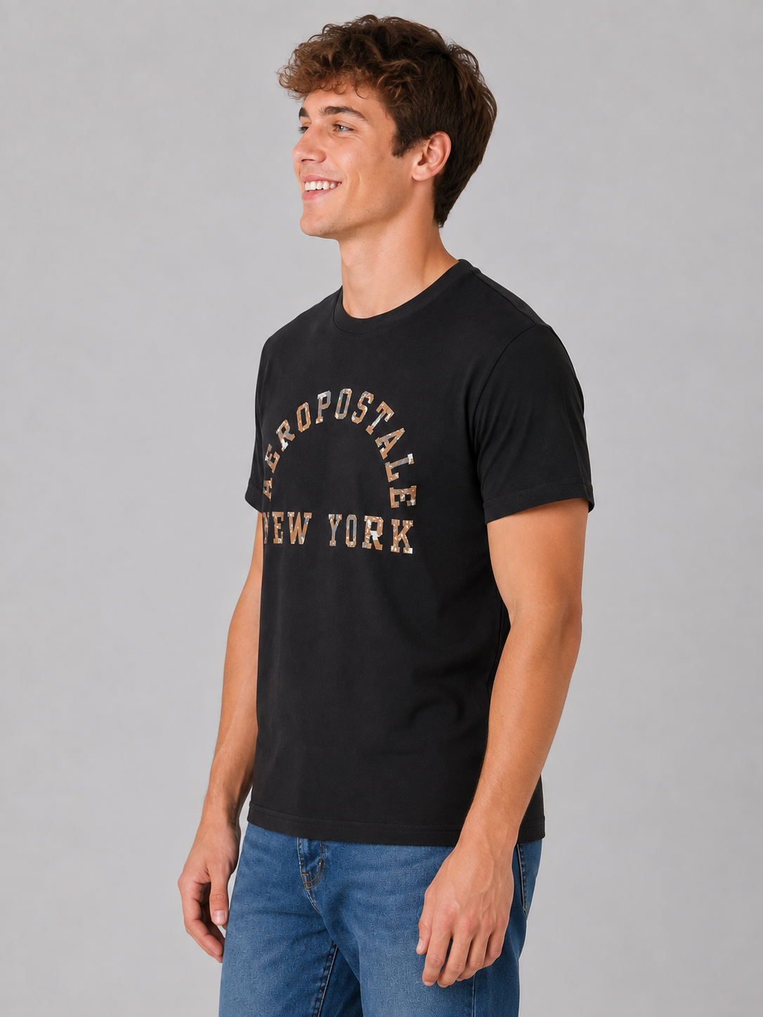 Camiseta Para Hombre Aero Level 1 Graphic Tees Dark Black 6212