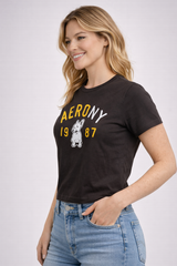 Camiseta para Mujer Aero Graphic Level 2 Dark Black 4757