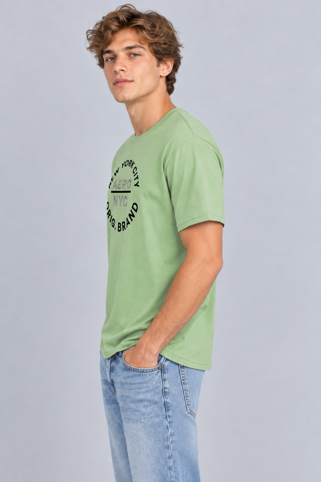 Camiseta Para Hombre Aero Level 2 Graphic Tees Green Turquoise 9296