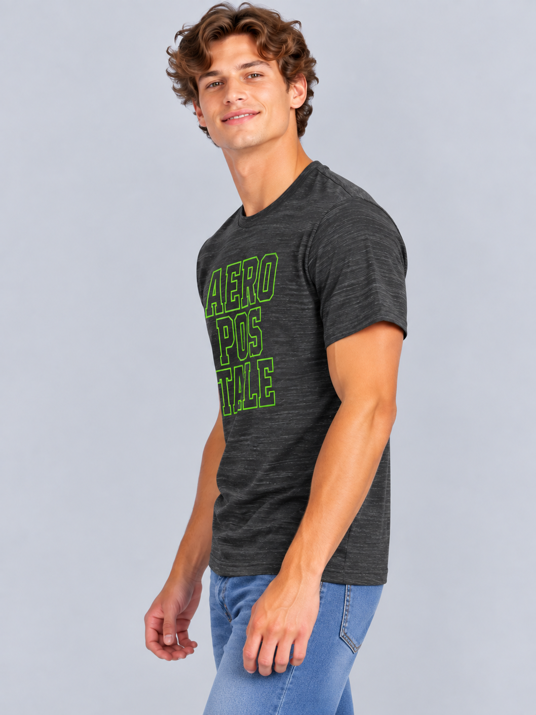 Camiseta Para Hombre Aero Level 2 Graphic Tees Drak Black 4812