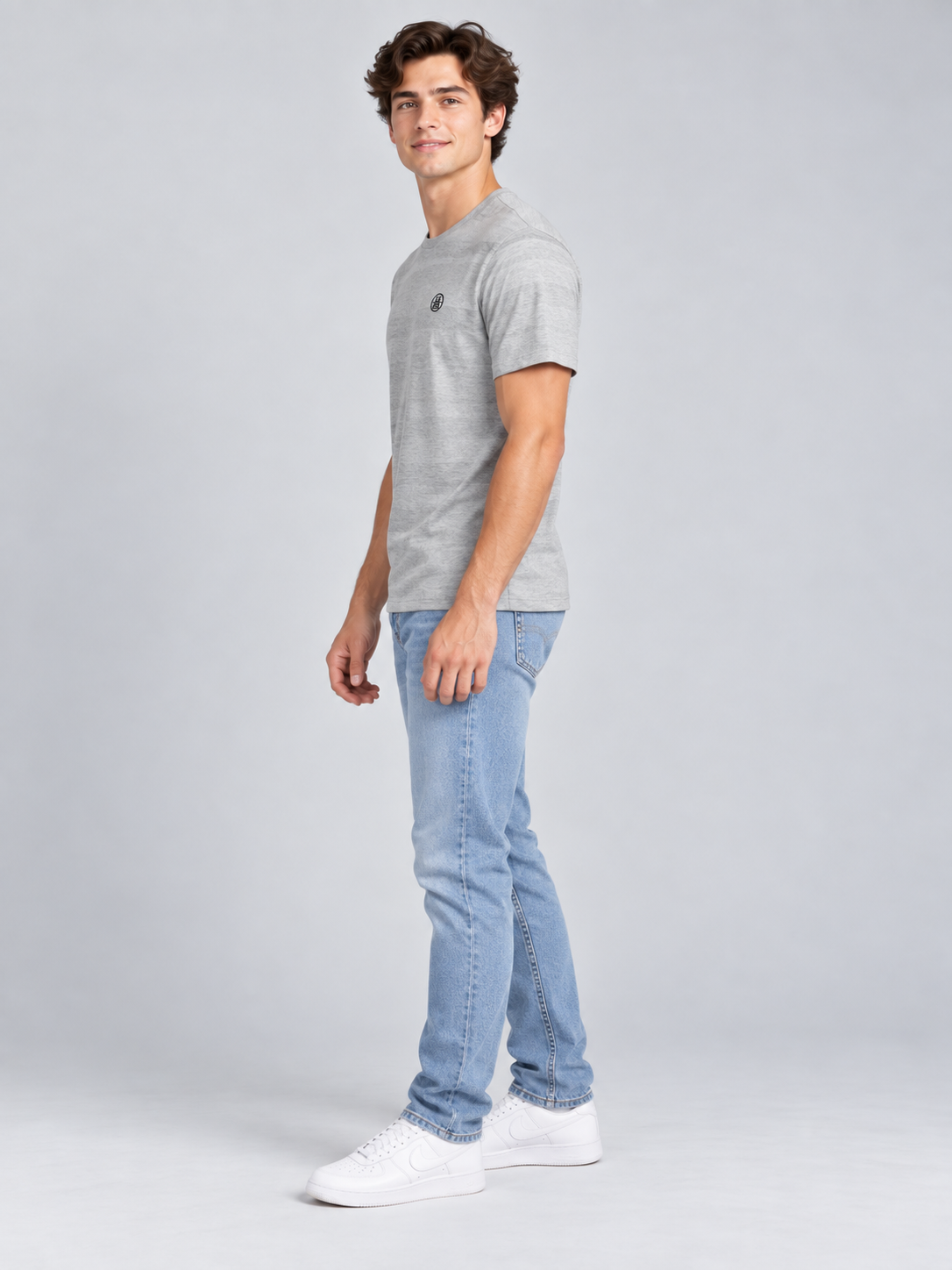 Camiseta Para Hombre Aero Guys Fashion Graphic Light Heather 9543