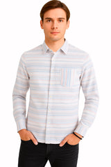 Camisa Para Hombre Aero Guys LS Woven Shirts Egret 1034