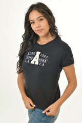 Camiseta Para Mujer Aero Graphic Level 2 Dark Black 6527