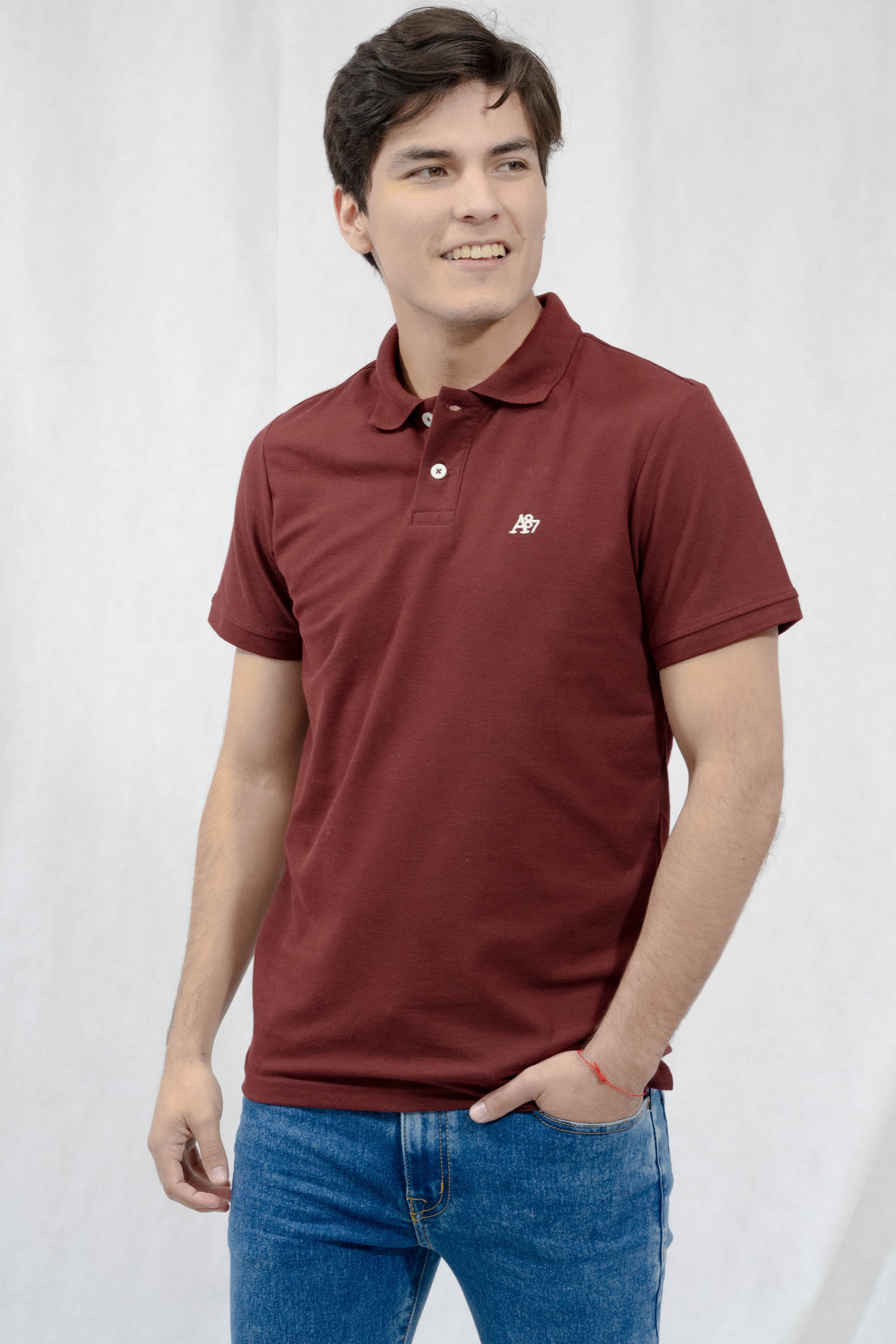 Polo Para Hombre Aero Guys Ss Solid Polo Earth Red