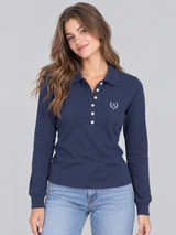 Camiseta Polo Manga Larga Para Mujer Aero Graphic Polo Cadet Navy 7216