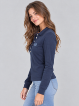 Camiseta Polo Manga Larga Para Mujer Aero Graphic Polo Cadet Navy 7216