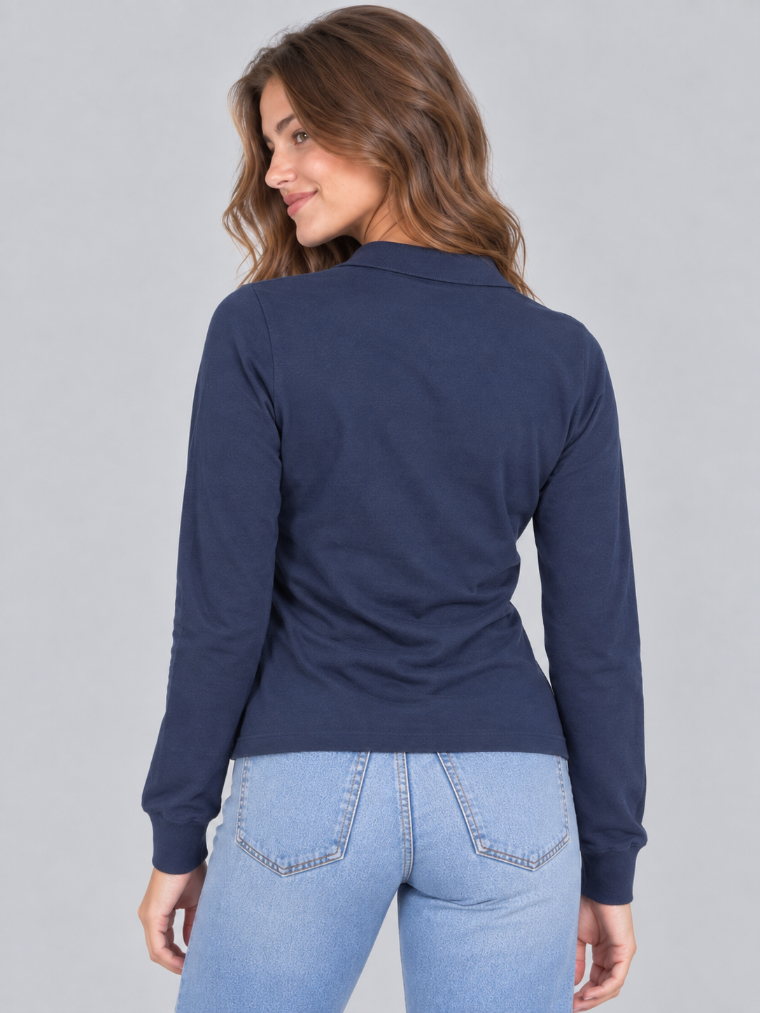 Camiseta Polo Manga Larga Para Mujer Aero Graphic Polo Cadet Navy 7216