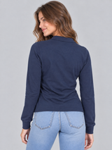 Camiseta Polo Manga Larga Para Mujer Aero Graphic Polo Cadet Navy 7216