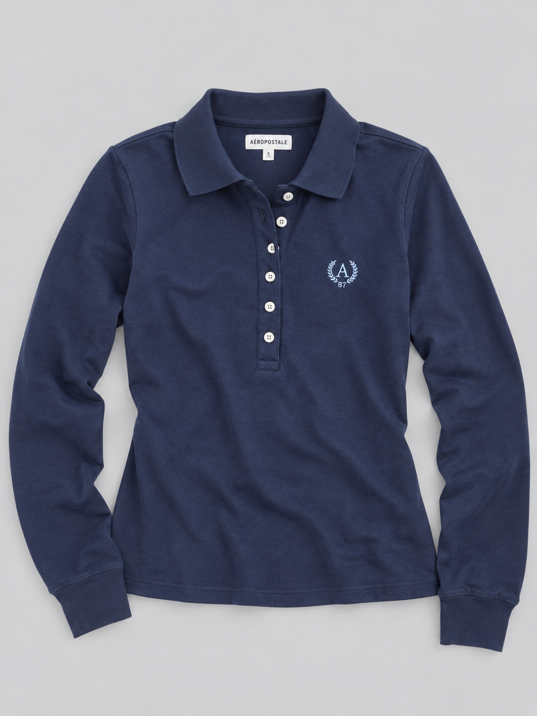 Camiseta Polo Manga Larga Para Mujer Aero Graphic Polo Cadet Navy 7216
