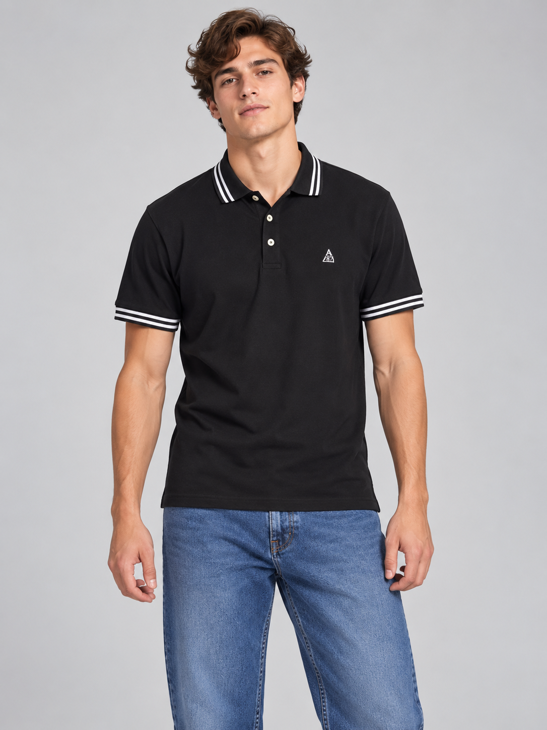 Camiseta Polo Aero Guys SS Novelty Polo Dark Black 8788