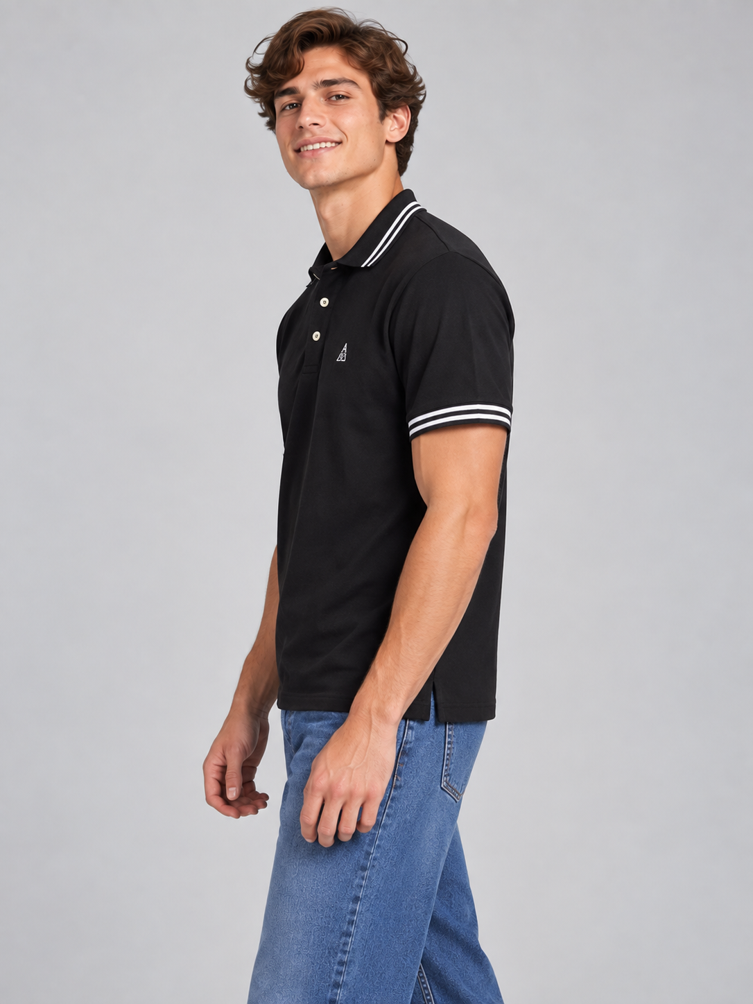 Camiseta Polo Aero Guys SS Novelty Polo Dark Black 8788