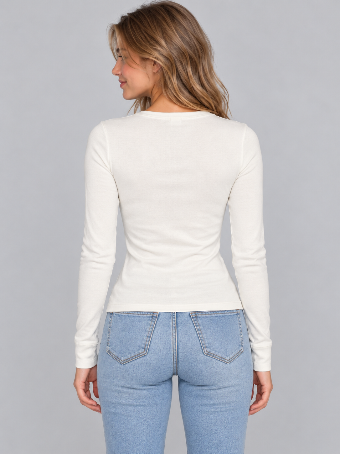 Camiseta Manga Larga Para Mujer Aero Girls Ls Henley Birch 1447