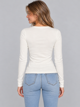 Camiseta Manga Larga Para Mujer Aero Girls Ls Henley Birch 1447