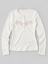 Camiseta Manga Larga Para Mujer Aero Girls Ls Henley Birch 1447