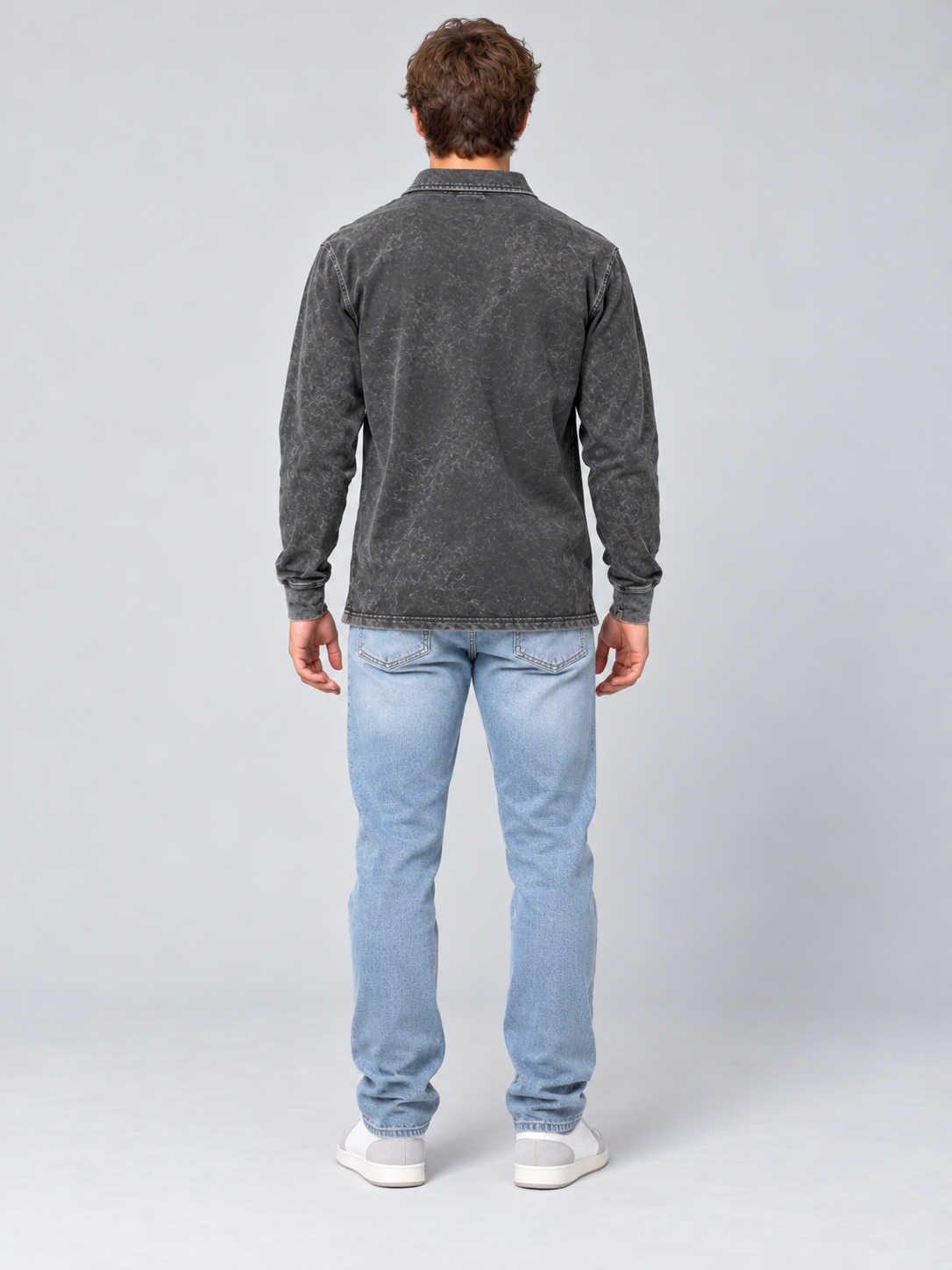 Buzo Para Hombre Aero Ls Tees Charcoal Heather Grey 2187