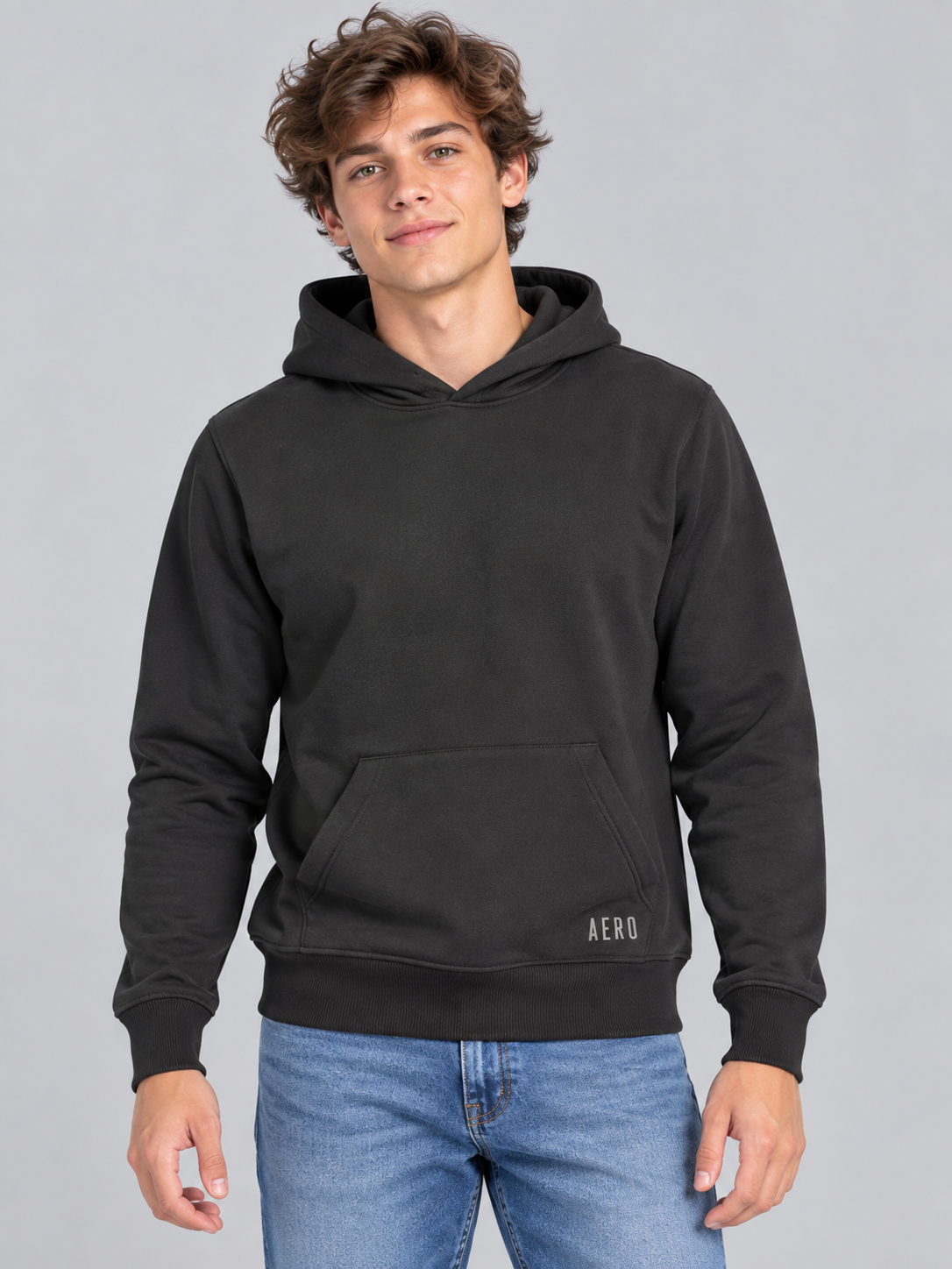 Buzo Para Hombre Aero Guys Popover Hoodies Dark Black 2174