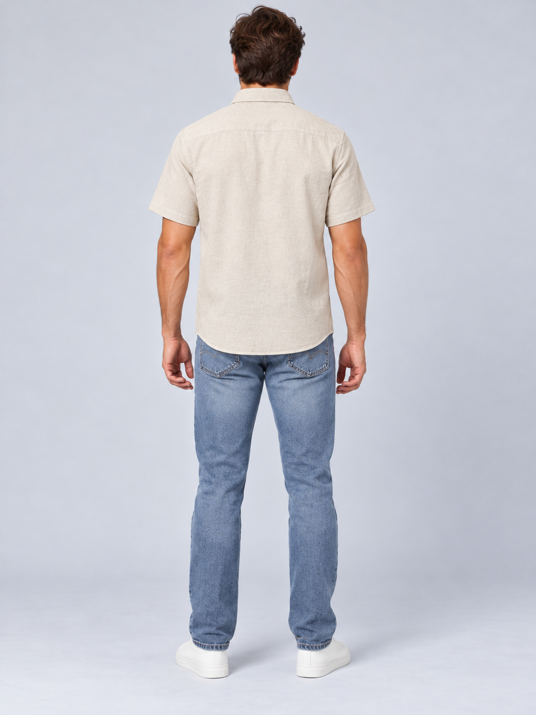 Camisa Para Hombre Aero Guys SS Woven Shirts Egret 2264