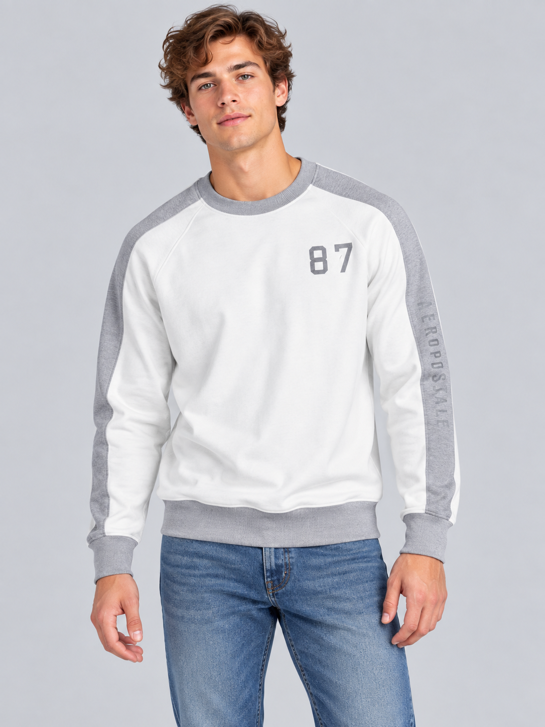 Buzo Para Hombre Aero guys Popover Crew Neck Brich 2279